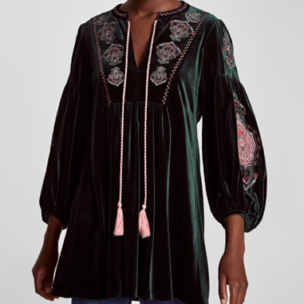 NWT Zara velvet dress